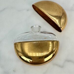 Vintage 1947 Mary Dunhill Perfume BottleGlass and Goldtone Brass Case MCM Travel